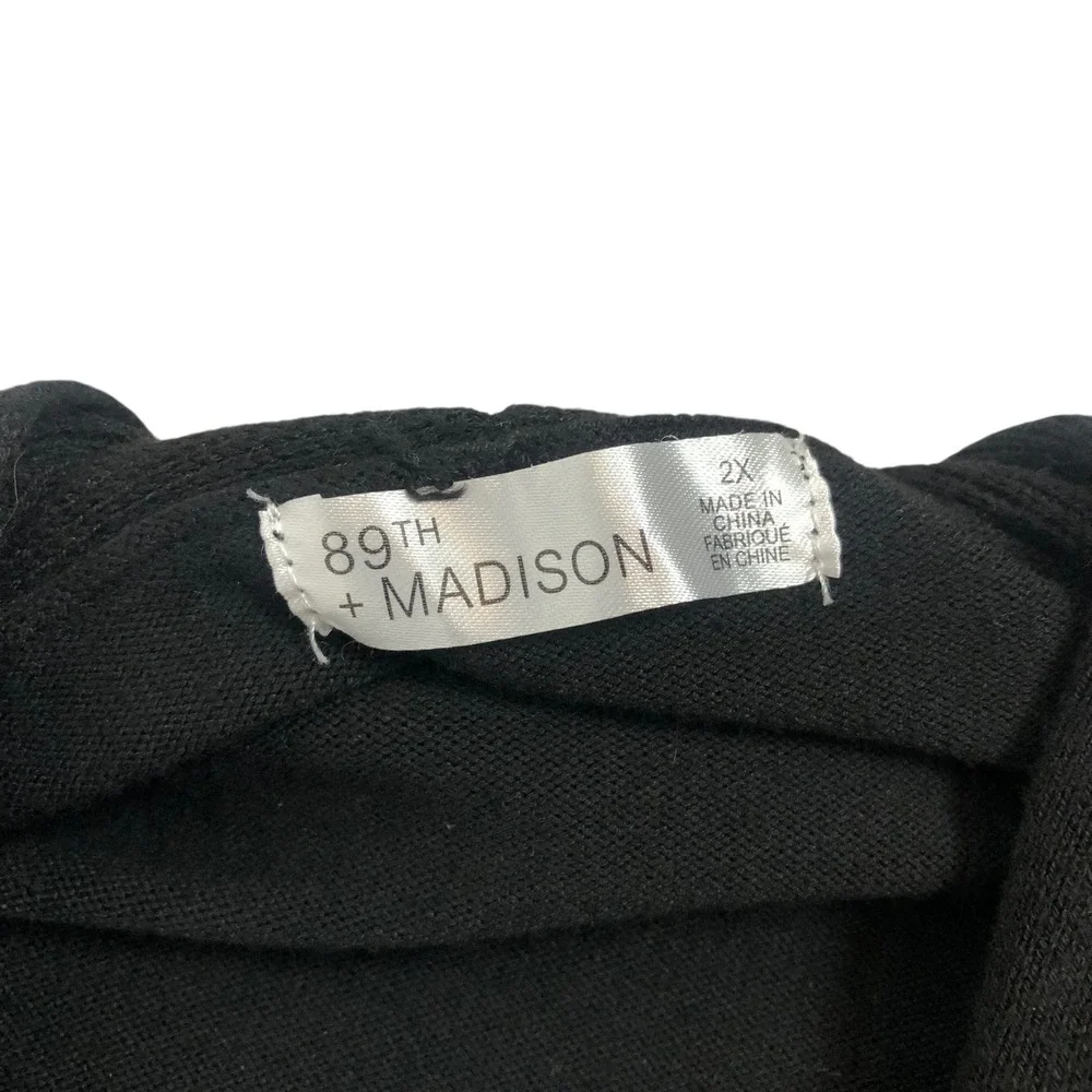 89th + Madison Black Studded Open Front Knit Cardigan Sweater Size‎ 2X Gothic